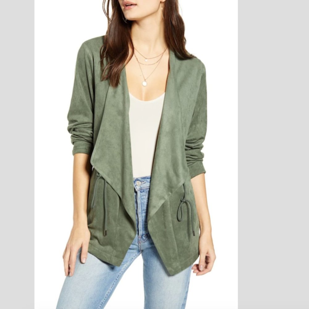 Faux Suede Drapey Jacket